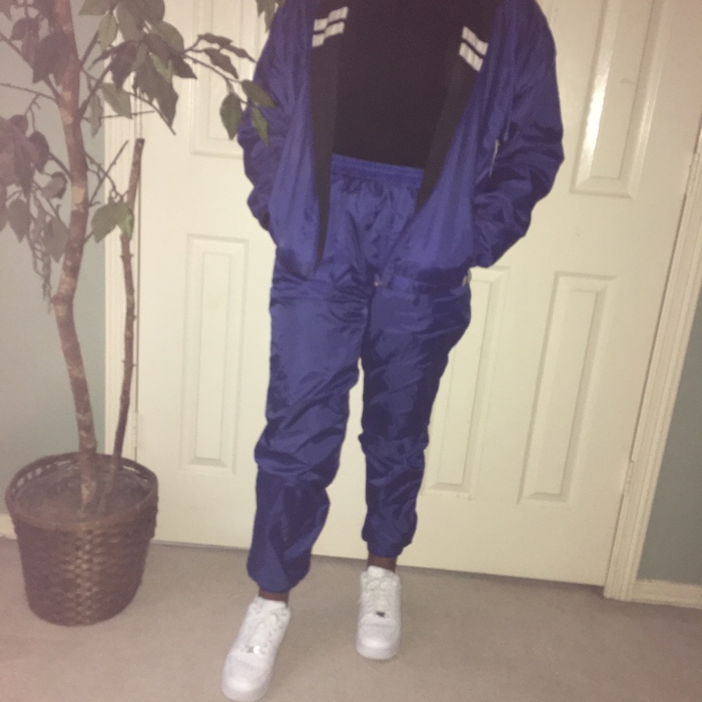 vinatge 80s blue tracksuit